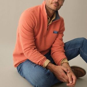 LL Bean Lakewashed Double-Knit Quarter-Zip Pullover